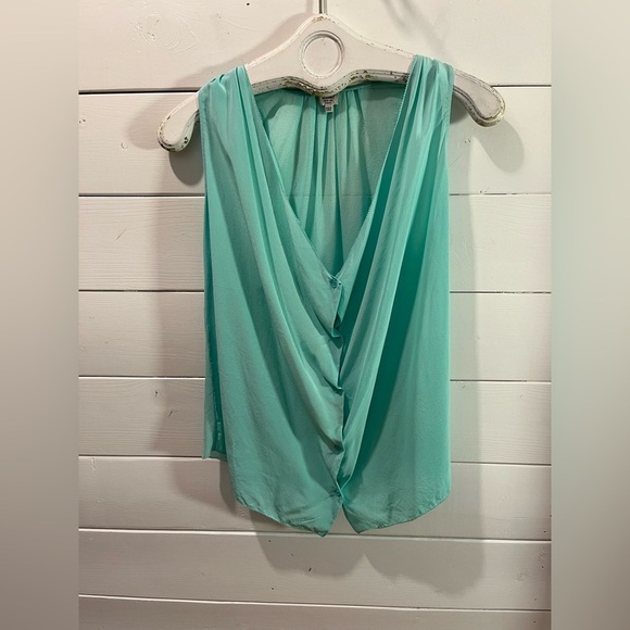 WILFRED – Mint Green Silk Draped Tank XS - Picture 2 of 12